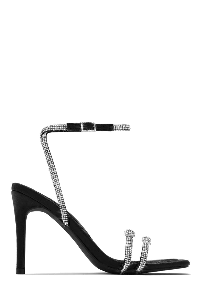 JM LOOKS Strappy Heels for Women Black Chunky Heels High Heeled Sandals  with Lace Up Fahsion